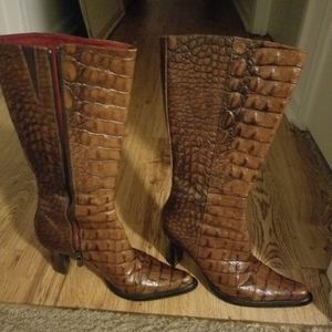 Donald Pliner tan carib gator boots